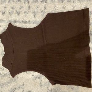 Ribbed high neck tank top